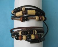 Black and brown with wooden beads